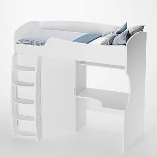 Кровать-чердак с рабочей зоной P906, 90x200