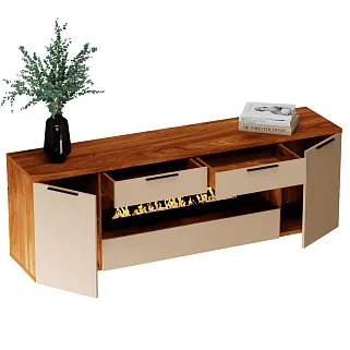 Тумба ТВ напольная с электрокамином L550.450