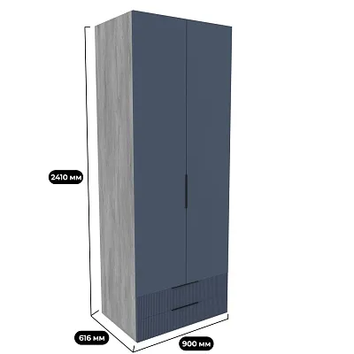 Шкаф двухдверный с ящиками глубокий, фасады в эмали LE211.60