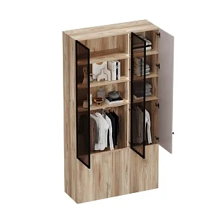 Шкаф трехдверный со стеклом в профиле с подсветкой LF212.4-120 L/R