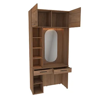 Столик туалетный с антресолью и стеллажом с подсветкой L-414.44