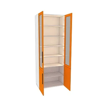 Шкаф книжный со стеклом L214S с подсветкой