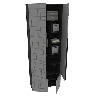 Шкаф для прихожей, фрезерованные фасады в эмали LE422