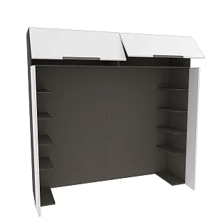 Ниша для кровати с секциями, фасады в эмали LE-407.60