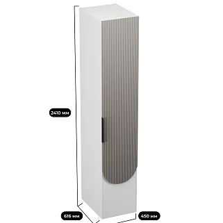 Шкаф для одежды, фрезерованные фасады в эмали LЕ251.60-1 L/R