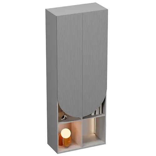 Шкаф для одежды с открытой нишей с подсветкой,фрезерованные фасады в эмали LЕ254.44