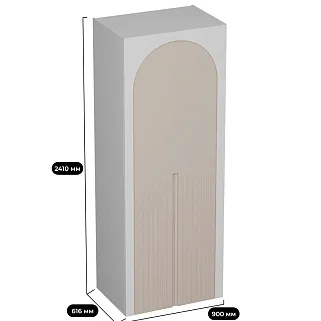 Шкаф 2 дверный, фрезерованные фасады в эмали LE-210.60-1