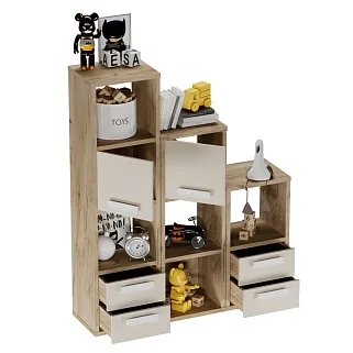 Стеллаж сквозной книжный на 9 ниш с ящиками E802,E803,E804