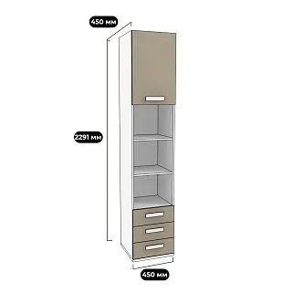 Стеллаж книжный с ящиками E223