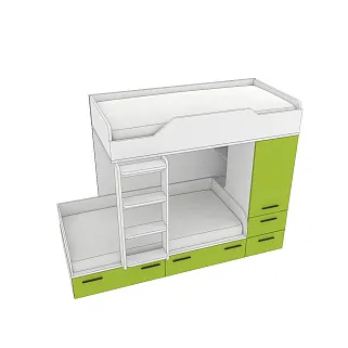 Кровать двухъярусная L906, 90x190 L/R