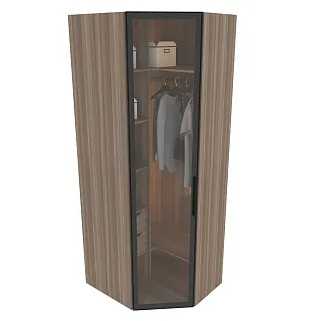 Шкаф угловой со стеклянным фасадом с подсветкой R218