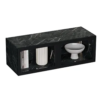 Антресоль с двумя откидными стеклянными дверями R312.45ST с подсветкой