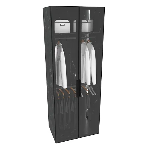 Шкаф для спальни с двумя штангами и полкой с подсветкой R210.60-1