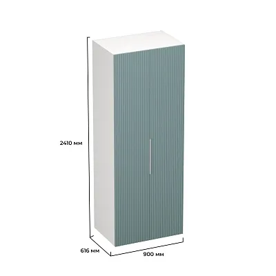 Шкаф 2 дверный, фрезерованные фасады в эмали LE210.60-3