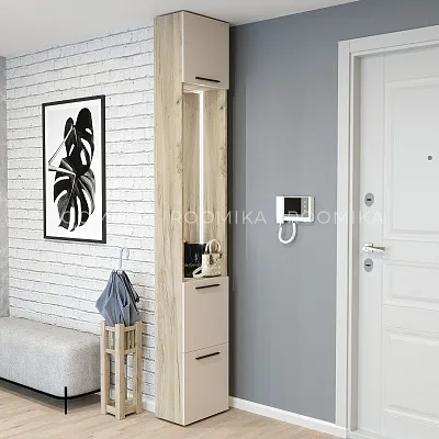 Шкаф завершающий с обувницей и зеркалом L250