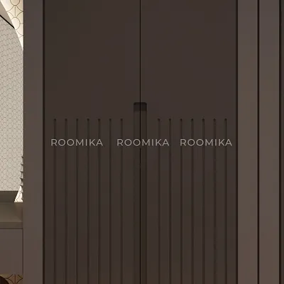 Шкаф 2 дверный, фрезерованные фасады в эмали LE210.60-1