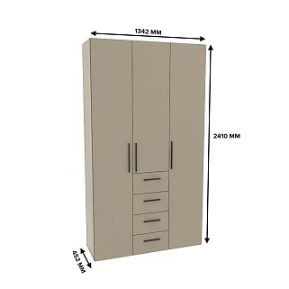 Шкаф трехдверный с ящиками узкий L203.44