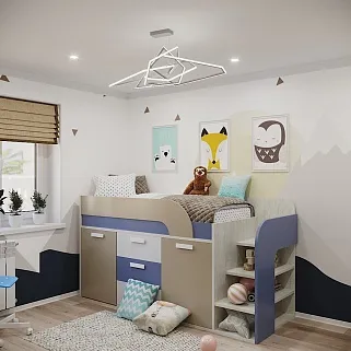 Кровать-чердак  с рабочей зоной E903.8, 80x180 L/R