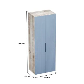 Шкаф 2 дверный, фрезерованные фасады в эмали LE-210.60-4
