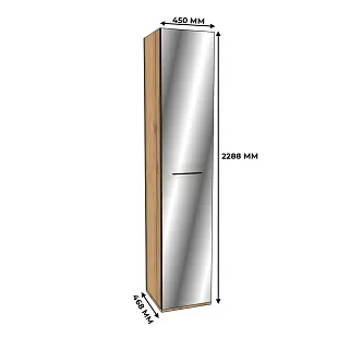 Шкаф одностворчатый узкий с зеркалом C-220.45Z