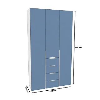 Шкаф трехдверный с ящиками узкий, фасады в эмали LE203.44