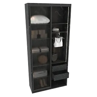 Шкаф-купе ХG126.45-3, профиль INTEGRO, стекло Estriado бесцветное, с подсветкой