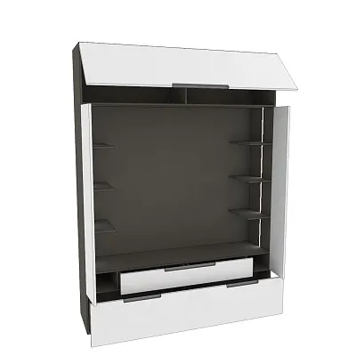 Секция для ТV с подсветкой, фасады в эмали LE406.44