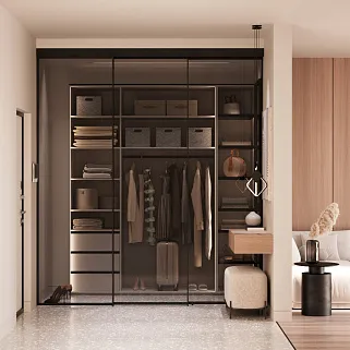 Перегородка для зонирования, стекло Титан GRACE 2