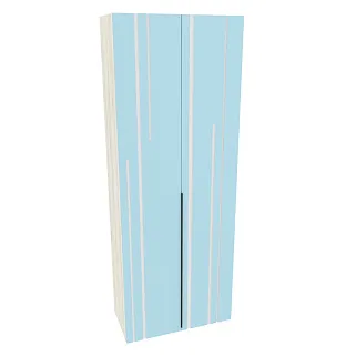 Шкаф двухдверный узкий, фрезерованные фасады в эмали LE210.44-1