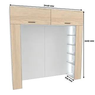 Ниша для кровати с секциями с подсветкой L407.60