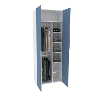 Шкаф двухдверный узкий, фасады в эмали LE210.44-4