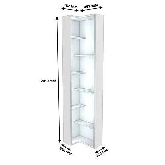 Стеллаж завершающий угловой с подсветкой L-230