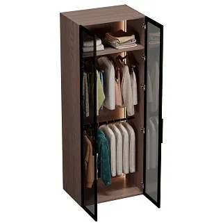 Шкаф для спальни с двумя штангами и полкой с подсветкой R210.60-1