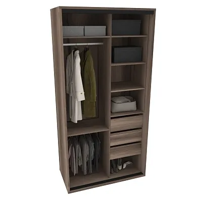 Шкаф-купе ХG120.60-1, профиль INTEGRO, фасад МДФ/зеркало серебро