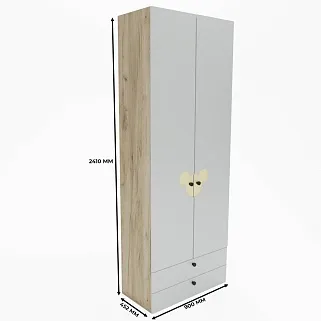 Шкаф двухдверный с ящиками, фасады в эмали LE211.44