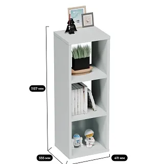 Cтеллаж сквозной книжный на 3 ниши с фасадом E803