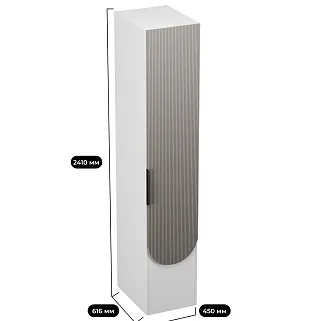 Шкаф для одежды, фрезерованные фасады в эмали LЕ251.60-1 L/R