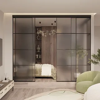 Перегородка для зониования пространства, стекло Сатинато GRACE 19