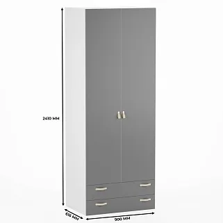 Шкаф двухдверный с ящиками глубокий L211.60