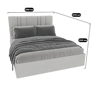 Кровать двуспальная мягкая HILTON с подъемным механизмом, 160x200