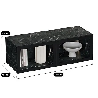 Антресоль с двумя откидными стеклянными дверями R312.45ST с подсветкой