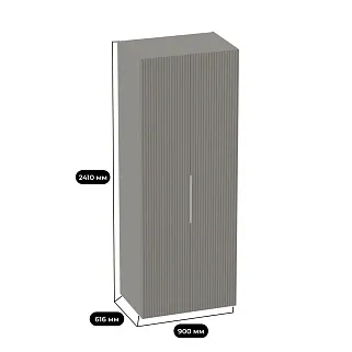 Шкаф 2 дверный, фрезерованные фасады в эмали LE-210.60-3