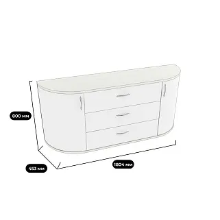 Комод радиусный на 1800 мм P748