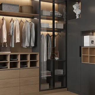Гардеробная в графитовых тонах №1