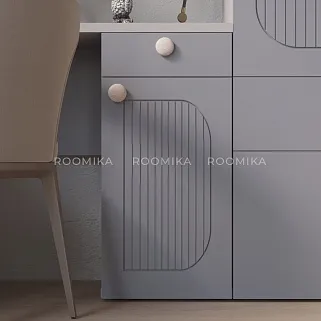 Шкаф двухдверный узкий, фрезерованные фасады в эмали LE210.44-1