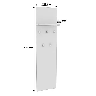 Панель узкая с полкой и крючками L-176