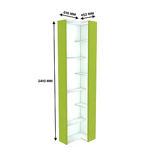 Стеллаж завершающий угловой разносторонний  с подсветкой L230.60 L/R