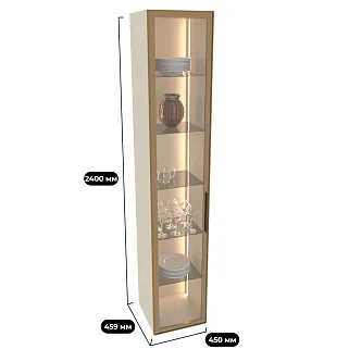Шкаф со стеклянными фасадом полки стекло R220.1