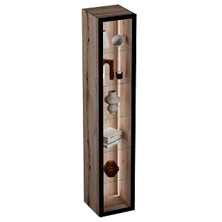 Шкаф со стеклянными фасадом полки стекло с подсветкой R220.1