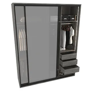 Шкаф-купе ХG216.60-4, профиль INTEGRO, стекло Сатинато белое, с подсветкой